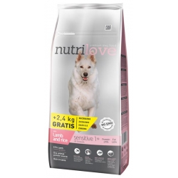 NUTRILOVE SENSITIVE LAMB & RICE 12kg + 2,4kg + GRATIS